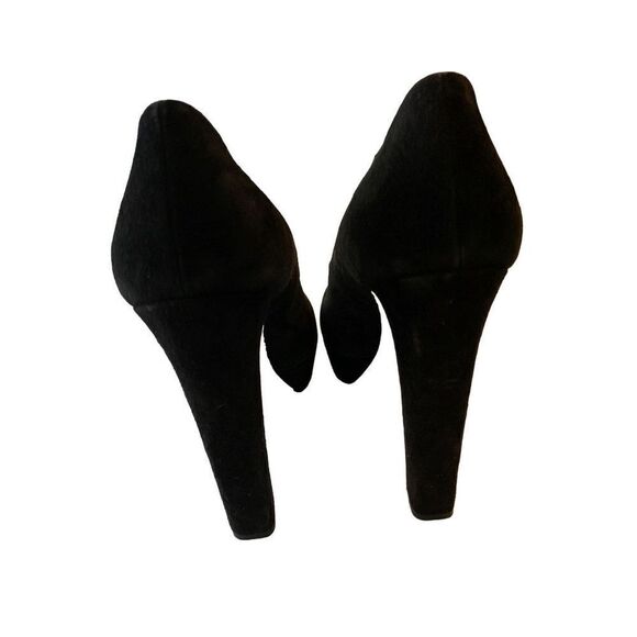 Miu Miu Black Suede Glitter Heel Platform Pump size 39.5 US 9.5 - Picture 6 of 7